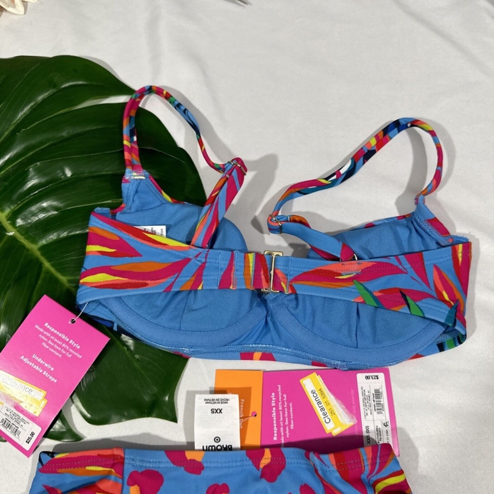 NWT  Tabitha Brown x‎ Target [ XXS ] Tropical/Leopard Bikini Top + Bottom #5413 - Picture 10 of 15